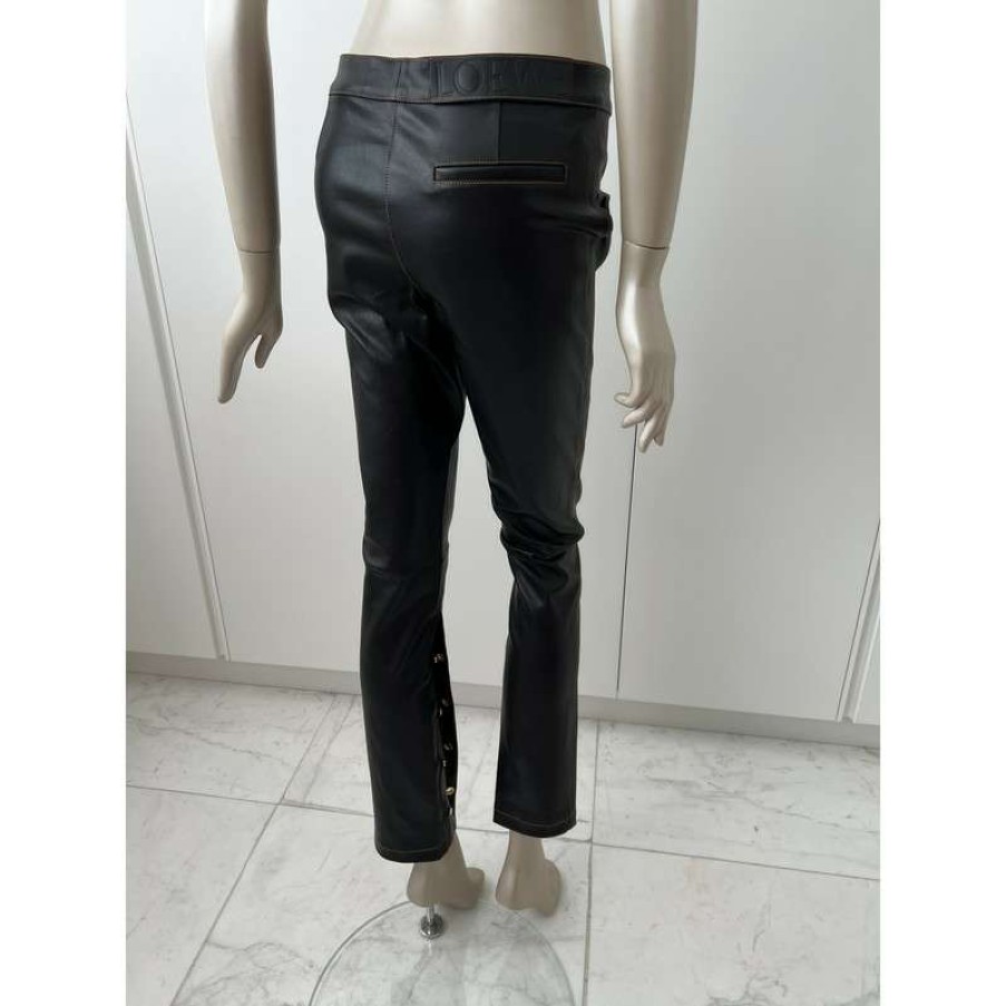 Loewe * | Hot Selling Loewe Trousers Leather In (Size Xxs) Black