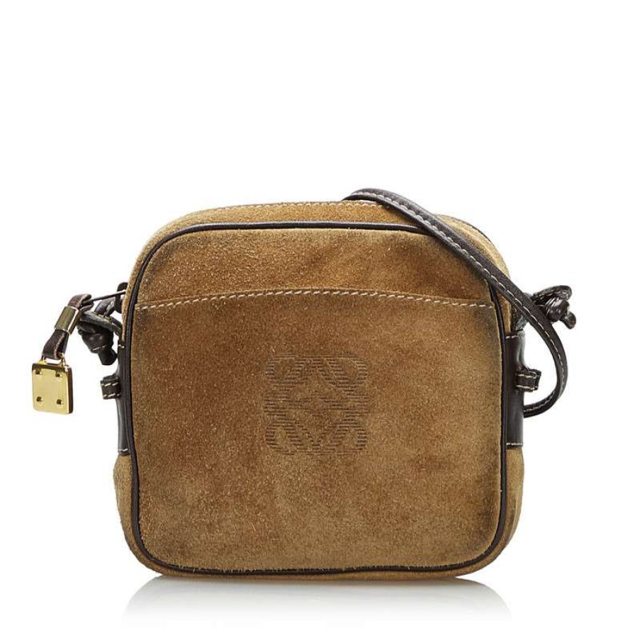 Loewe * | Premium Loewe Shoulder Bag Suede In (One Size) Brown