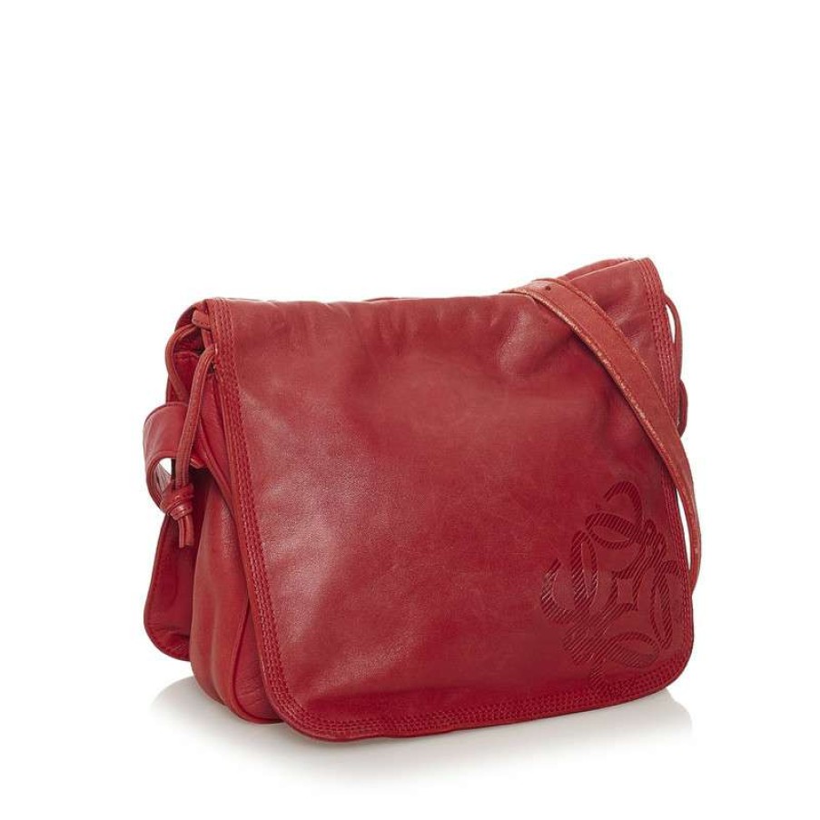 Loewe * | Top Sell Loewe Shoulder Bag Leather In (One Size) Red