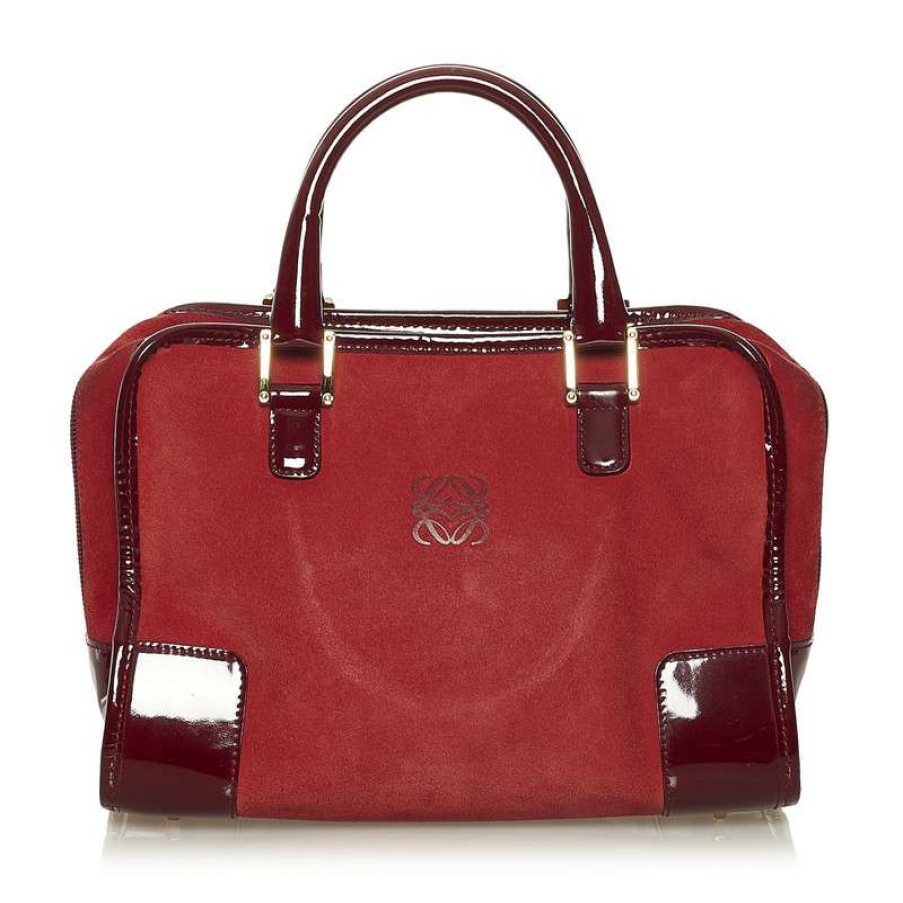 Loewe * | Attractive Loewe Handbag Suede In (One Size) Red