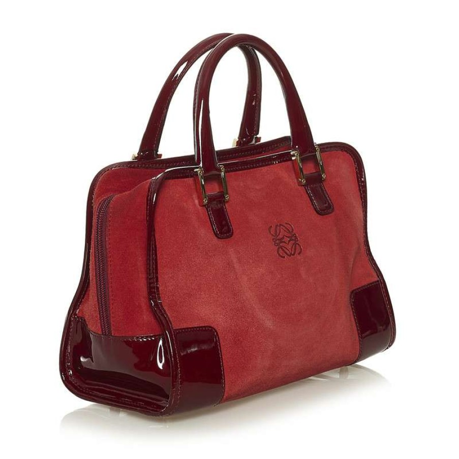 Loewe * | Attractive Loewe Handbag Suede In (One Size) Red