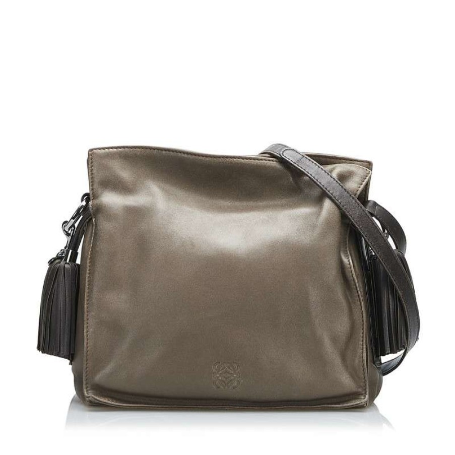 Loewe * | Premium Loewe Shoulder Bag Leather In (One Size) Brown