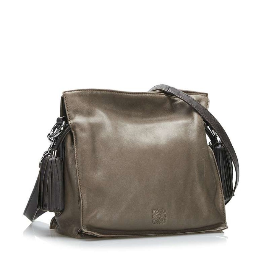 Loewe * | Premium Loewe Shoulder Bag Leather In (One Size) Brown