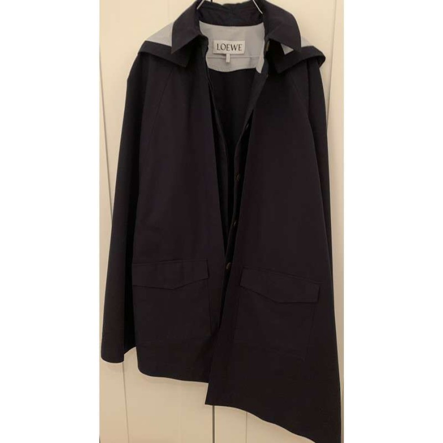 Loewe * | Closeout Sale Loewe Jacket/Coat Cotton In (Size L) Blue