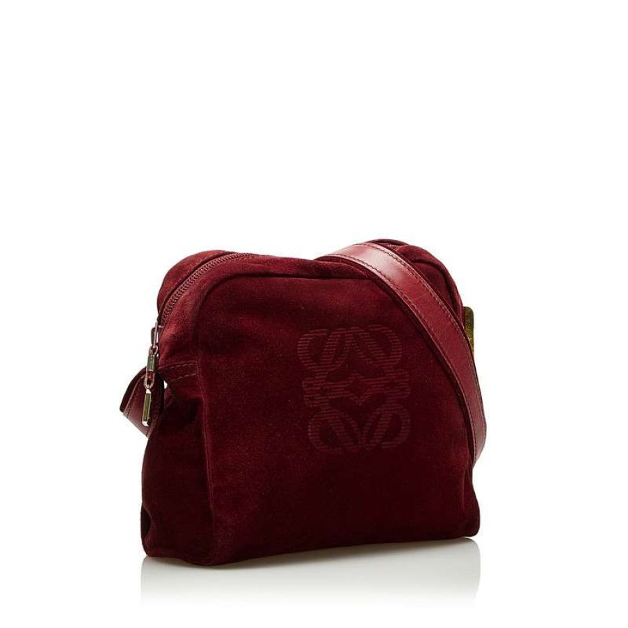 Loewe * | Quick Delivery Loewe Shoulder Bag Suede In (One Size) Red