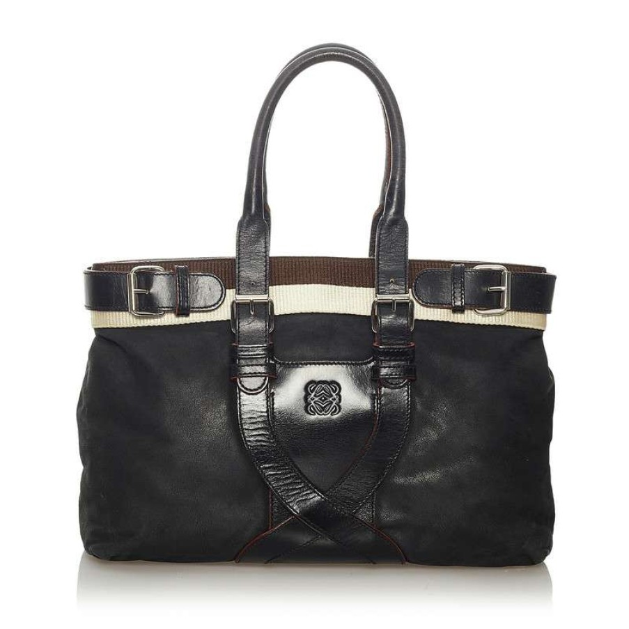 Loewe * | New Threads Loewe Handbag Leather In (One Size) Black