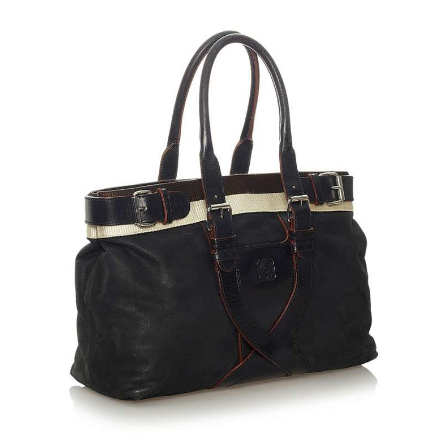 Loewe * | New Threads Loewe Handbag Leather In (One Size) Black