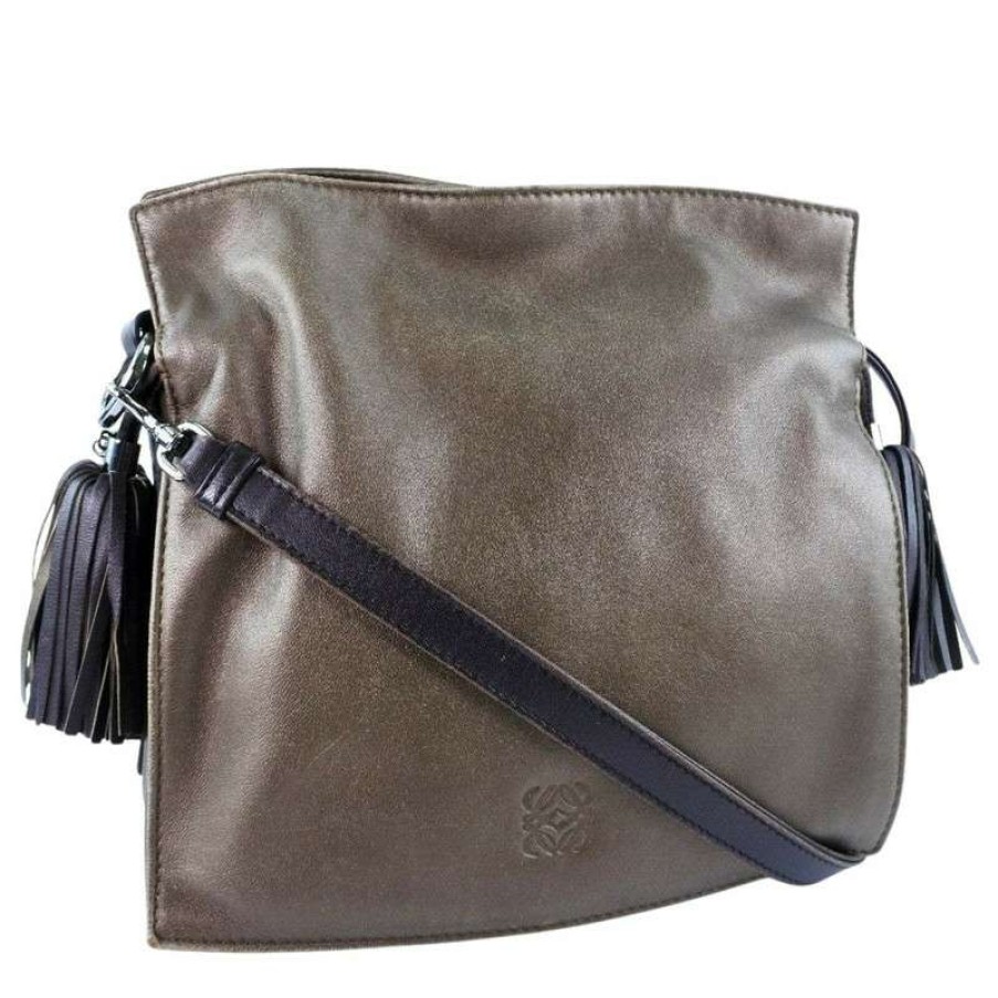 Loewe * | Unique Loewe Shoulder Bag Leather In (One Size) Brown