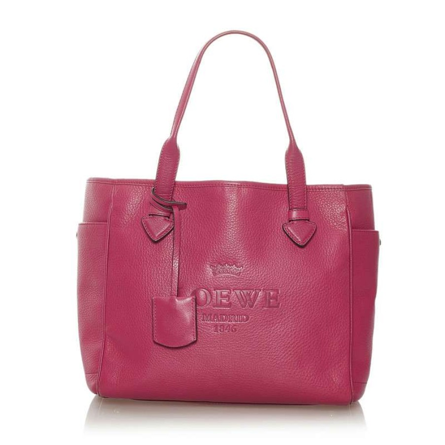 Loewe * | Closeout Sale Loewe Tote Bag Leather In (One Size) Pink