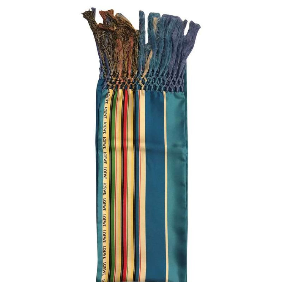 Loewe * | Best Sale Loewe Scarf/Shawl Silk In (One Size) Turquoise