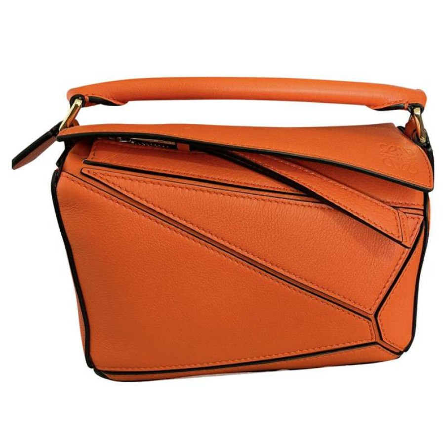 Loewe * | New Threads Loewe Puzzle Bag Leather In (One Size) Orange