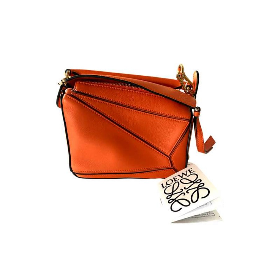 Loewe * | New Threads Loewe Puzzle Bag Leather In (One Size) Orange