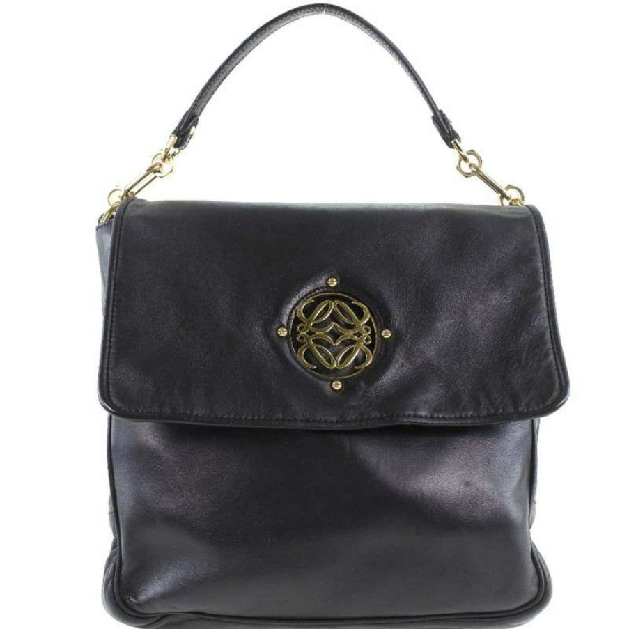 Loewe * | Attractive Loewe Handbag Leather In (One Size) Black