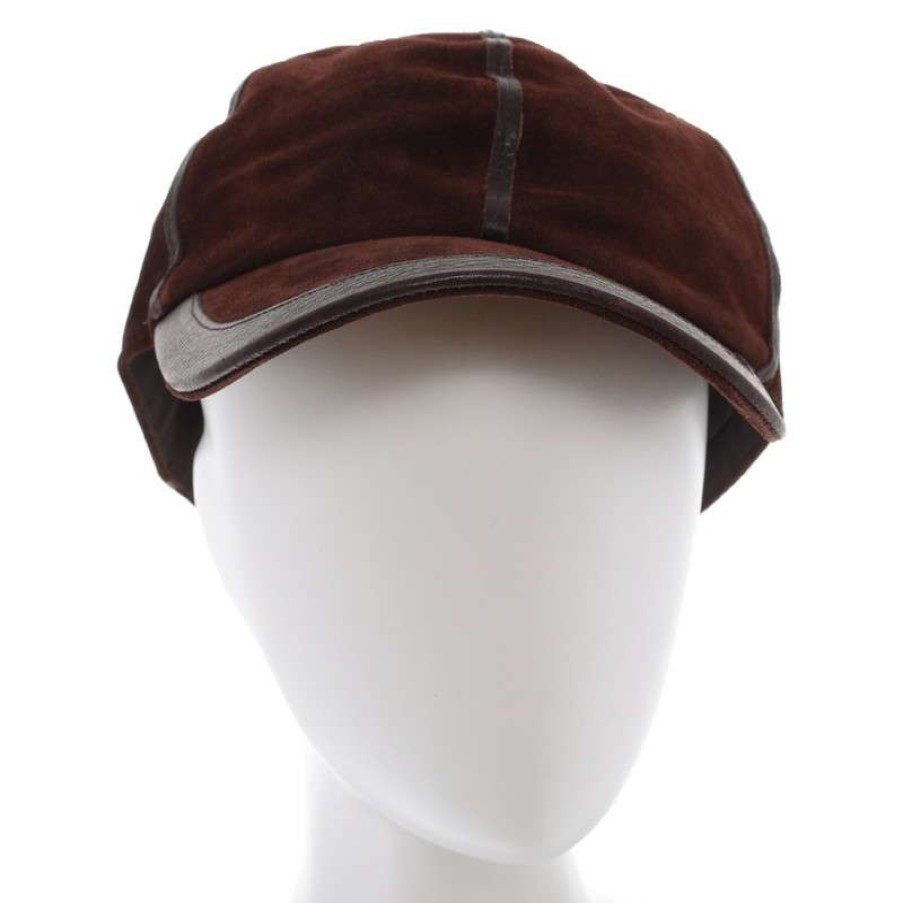 Loewe * | Best Sale Loewe Hat/Cap Suede In (Size Uk 7 3/8) Brown