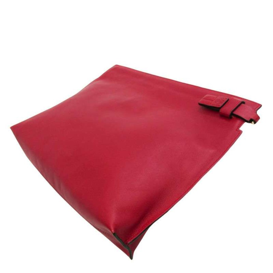 Loewe * | Clearance Loewe Clutch T Pouch Leather In (One Size) Red