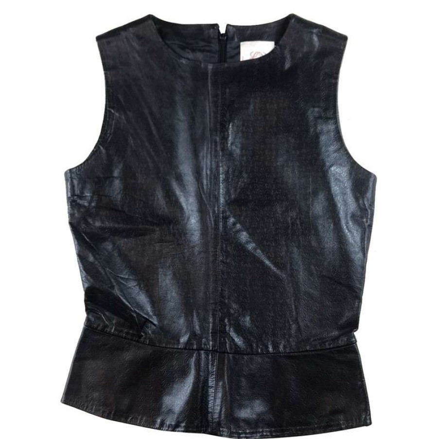 Loewe * | Low Price Loewe Top Leather In (Size S) Black