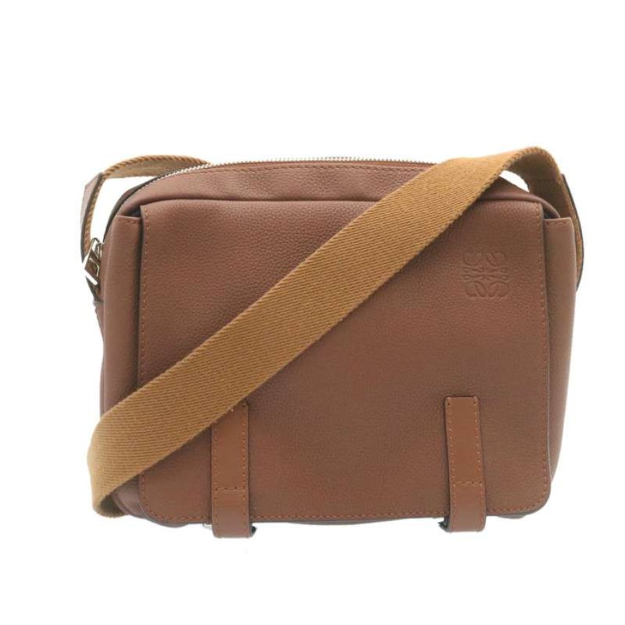 Loewe * | Best Choice Loewe Shoulder Bag Leather In (One Size) Brown