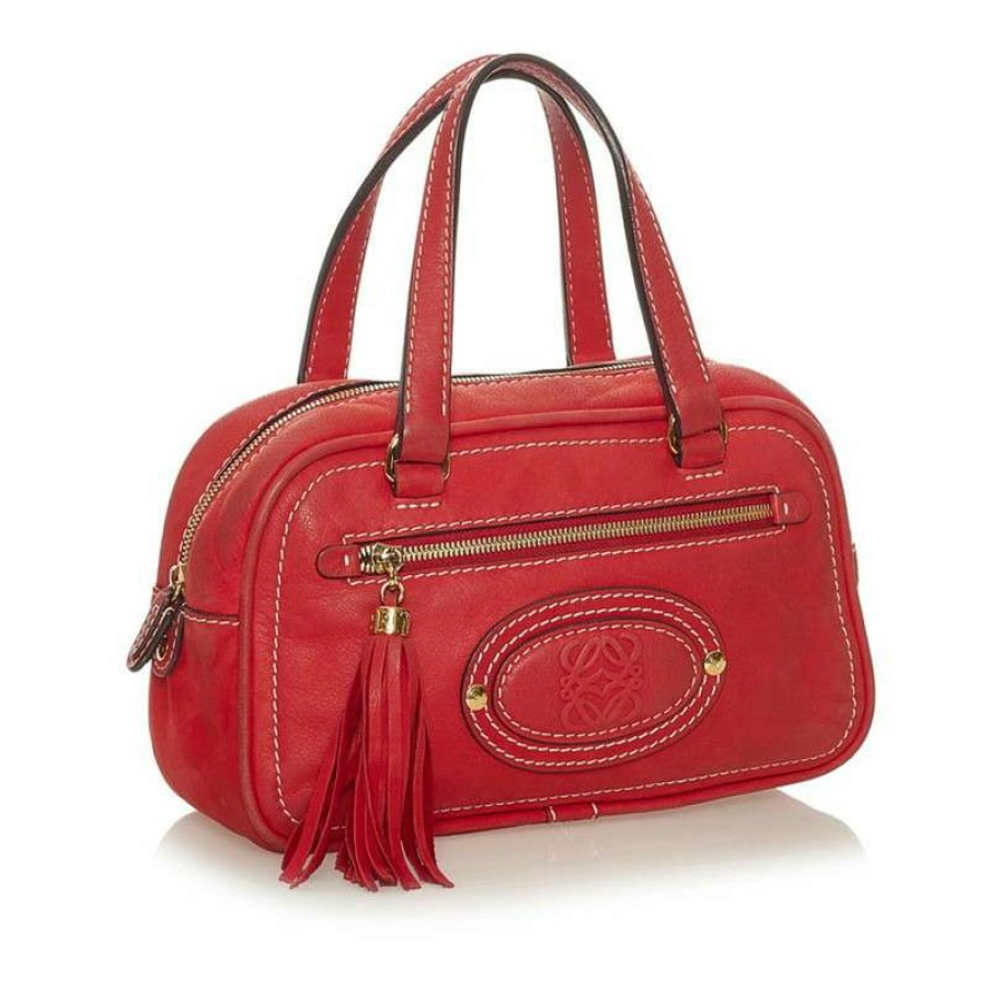 Loewe * | Classical Loewe Anagram Bag Leather In (One Size) Red