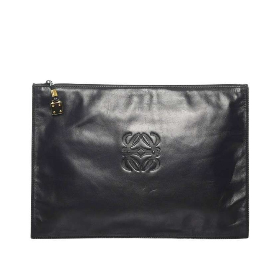 Loewe * | Classical Loewe Anagram Bag Leather In (One Size) Black