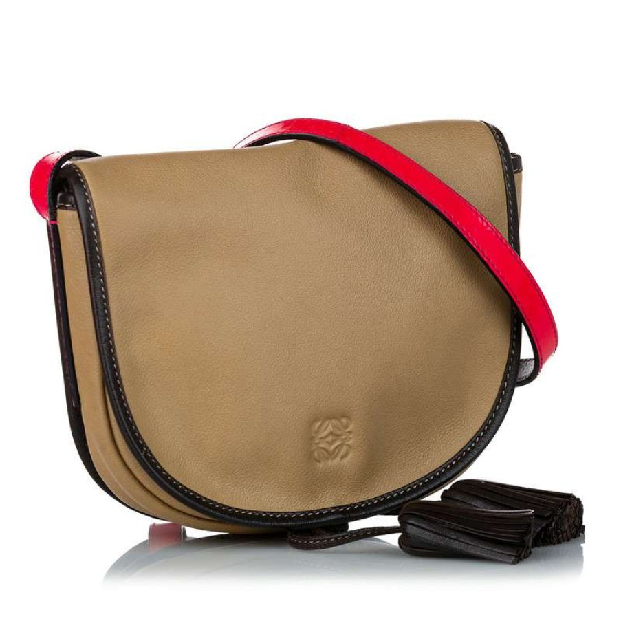 Loewe * | Sale Online Loewe Shoulder Bag Leather In (One Size) Beige