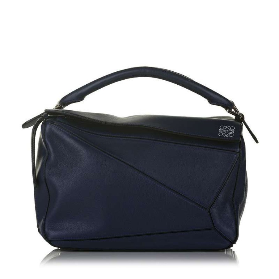 Loewe * | Tendy Style Loewe Puzzle Bag Leather In (One Size) Blue