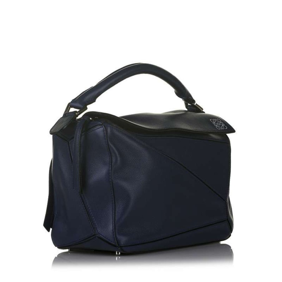 Loewe * | Tendy Style Loewe Puzzle Bag Leather In (One Size) Blue