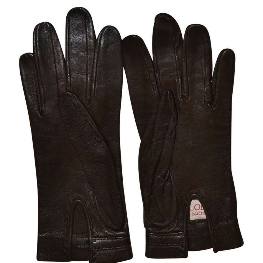 Loewe * | Clearance Sale Loewe Leather Gloves(Size S) Brown