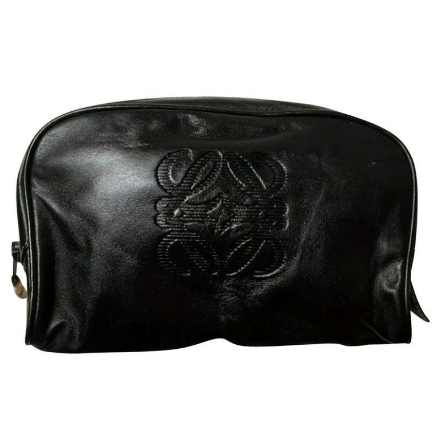 Loewe * | Top Sellers Loewe Clutch Bag Leather In (One Size) Black