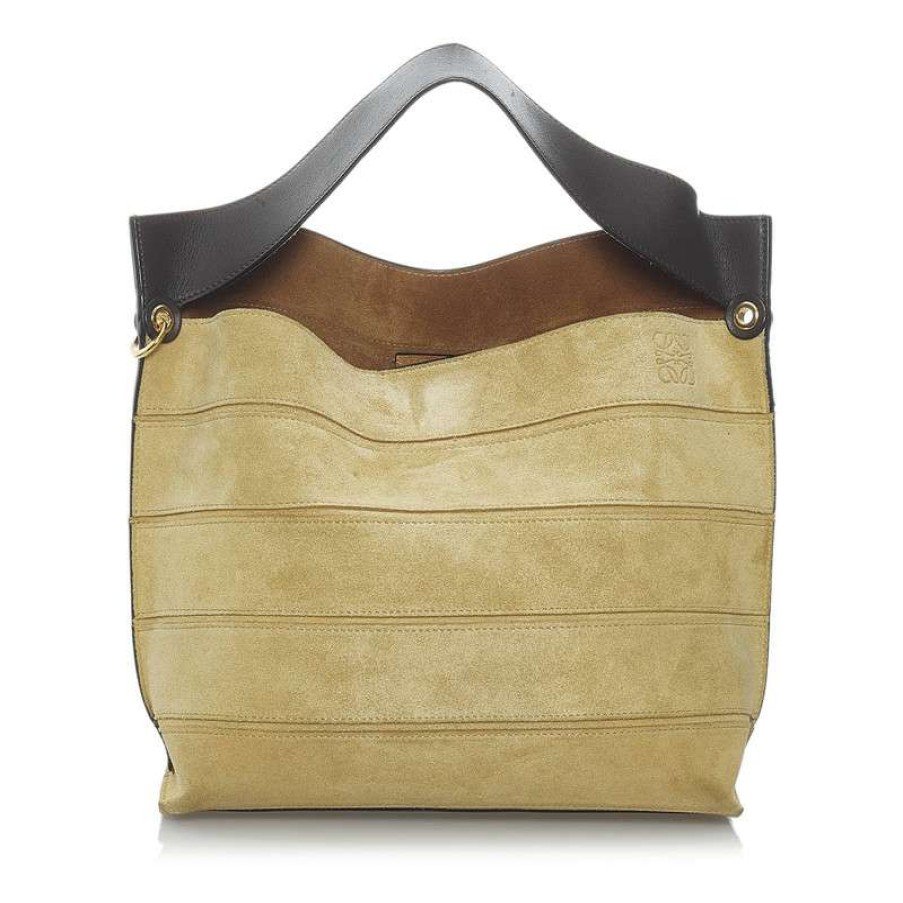 Loewe * | Best Sale Loewe Shoulder Bag Suede In (One Size) Cream