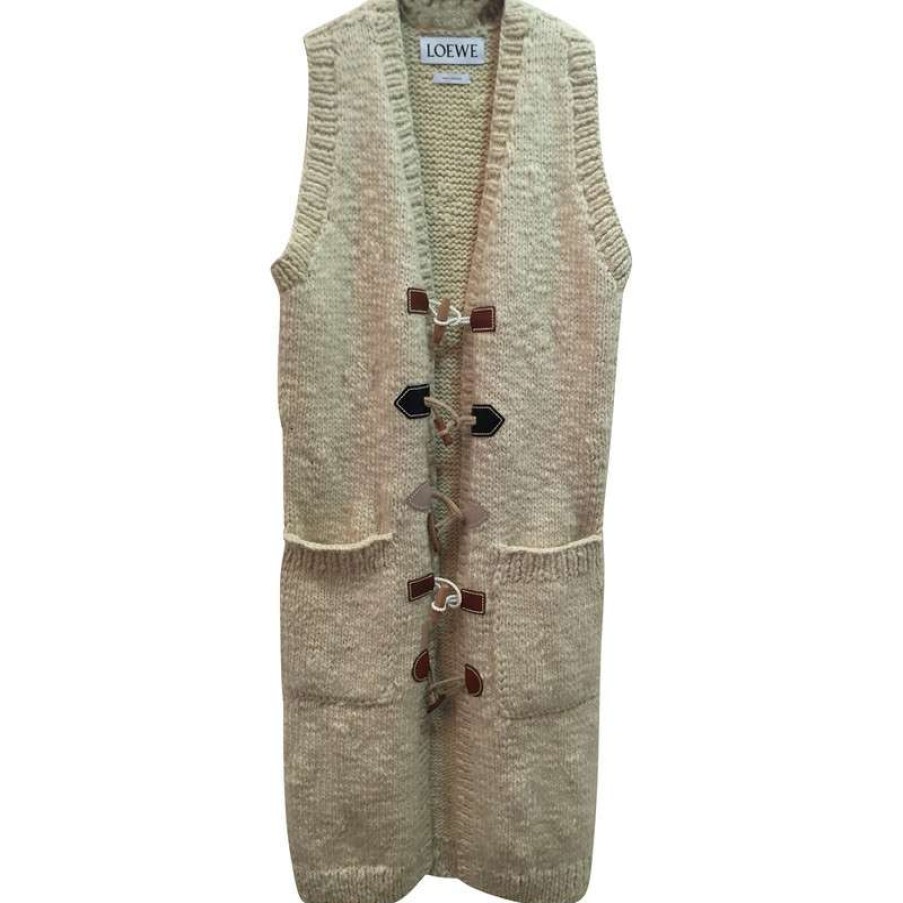 Loewe * | Best Quality Loewe Knitted Vest In (Size Xs) Beige