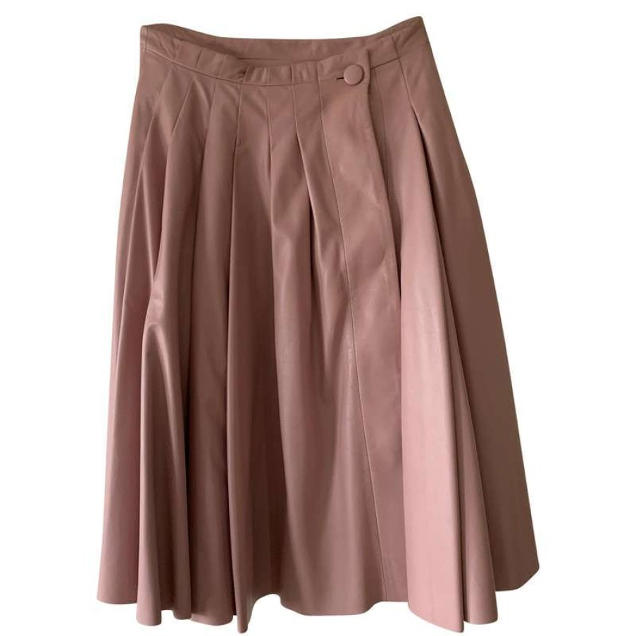 Loewe * | Best Sale Loewe Skirt Leather In (Size Xs) Pink