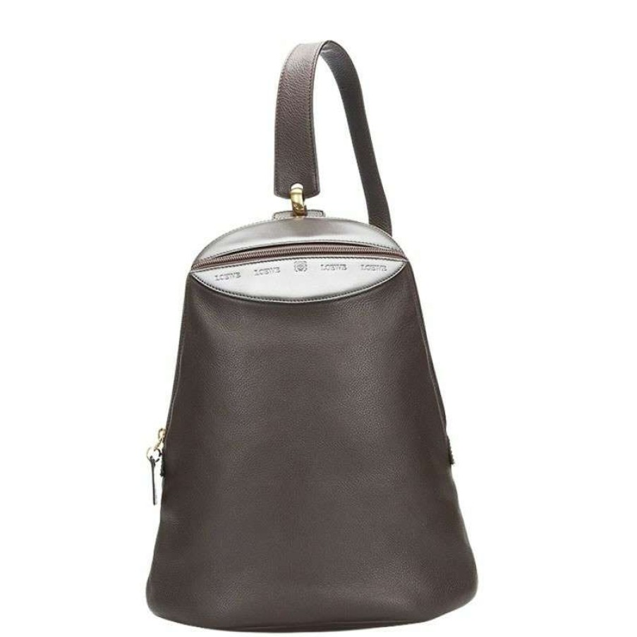 Loewe * | New Threads Loewe Shoulder Bag Leather In (One Size) Brown