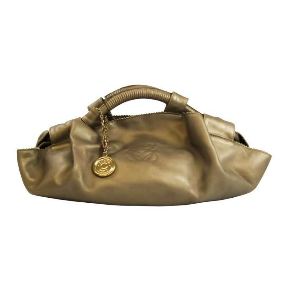 Loewe * | Sale Online Loewe Handbag Patent Leather In (One Size) Gold