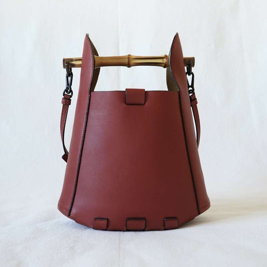 Loewe * | Unique Loewe Bamboo Bucket Bag Leather In (One Size) Bordeaux