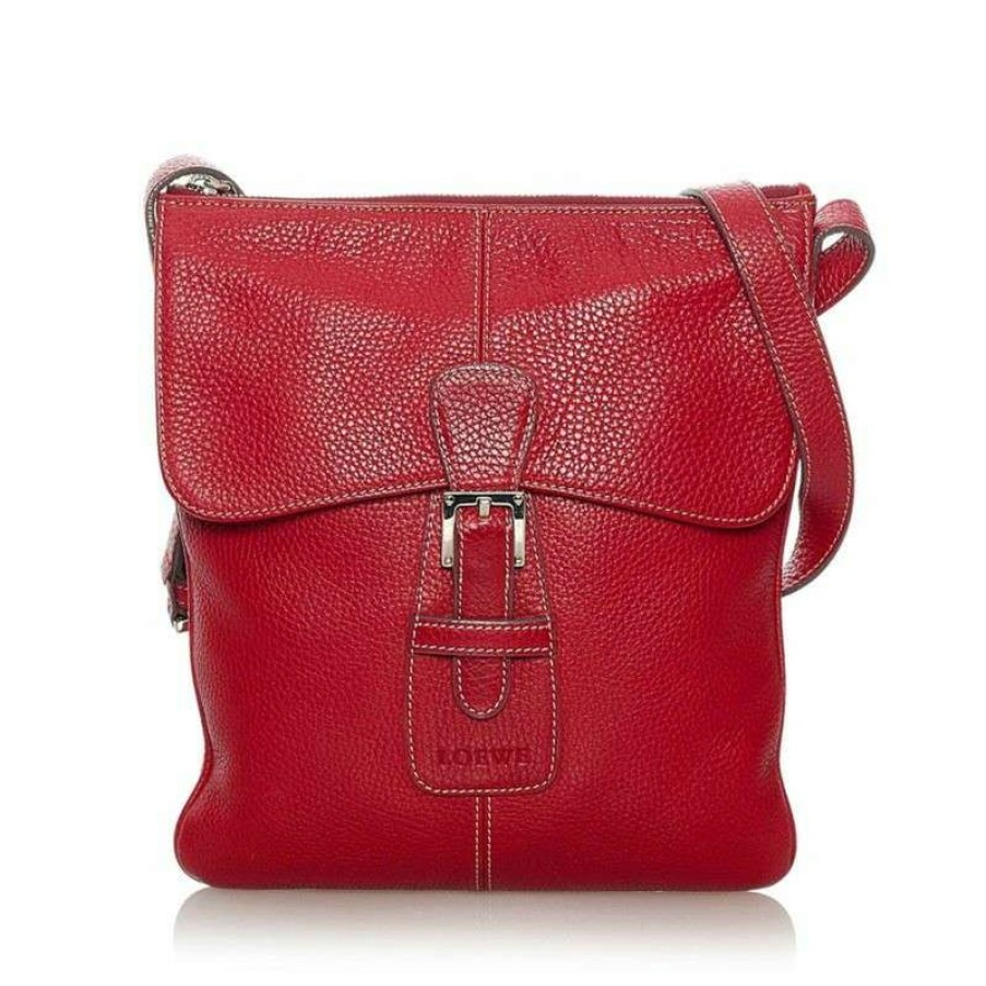 Loewe * | Premium Loewe Shoulder Bag Leather In (One Size) Red