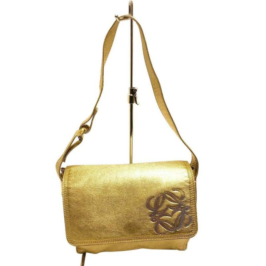 Loewe * | Tendy Style Loewe Shoulder Bag Leather In (One Size) Gold