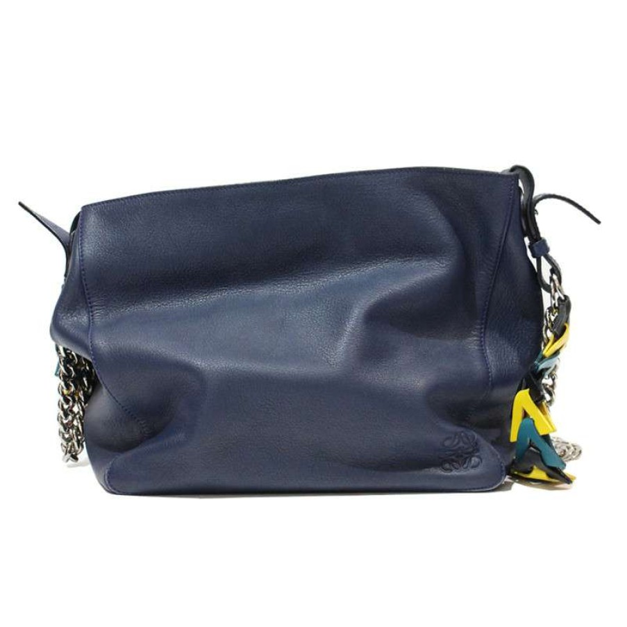 Loewe * | Closeout Sale Loewe V Bucket Shoulder Bag Leather In (One Size) Blue